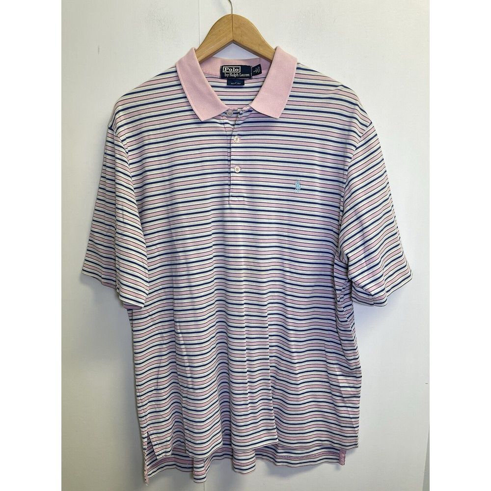 RALPH LAUREN‎ Performance Classic Golf Fit Polo Shirt Mens Size L Pink Pony Logo